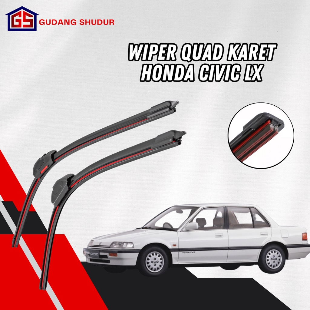 Jual Wiper Quad Blade Honda Civic LX Frameless 4 Lapis Karet Blade
