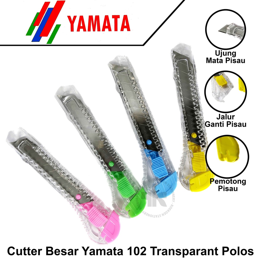 Jual Yamata Cutter Besar 102 (18mm) Transparant Polos Shopee Indonesia