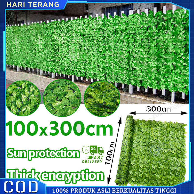 Jual Daun Rambat Sintetis 1M*3M Rumput Buatan Plastik Dinding Rumput ...