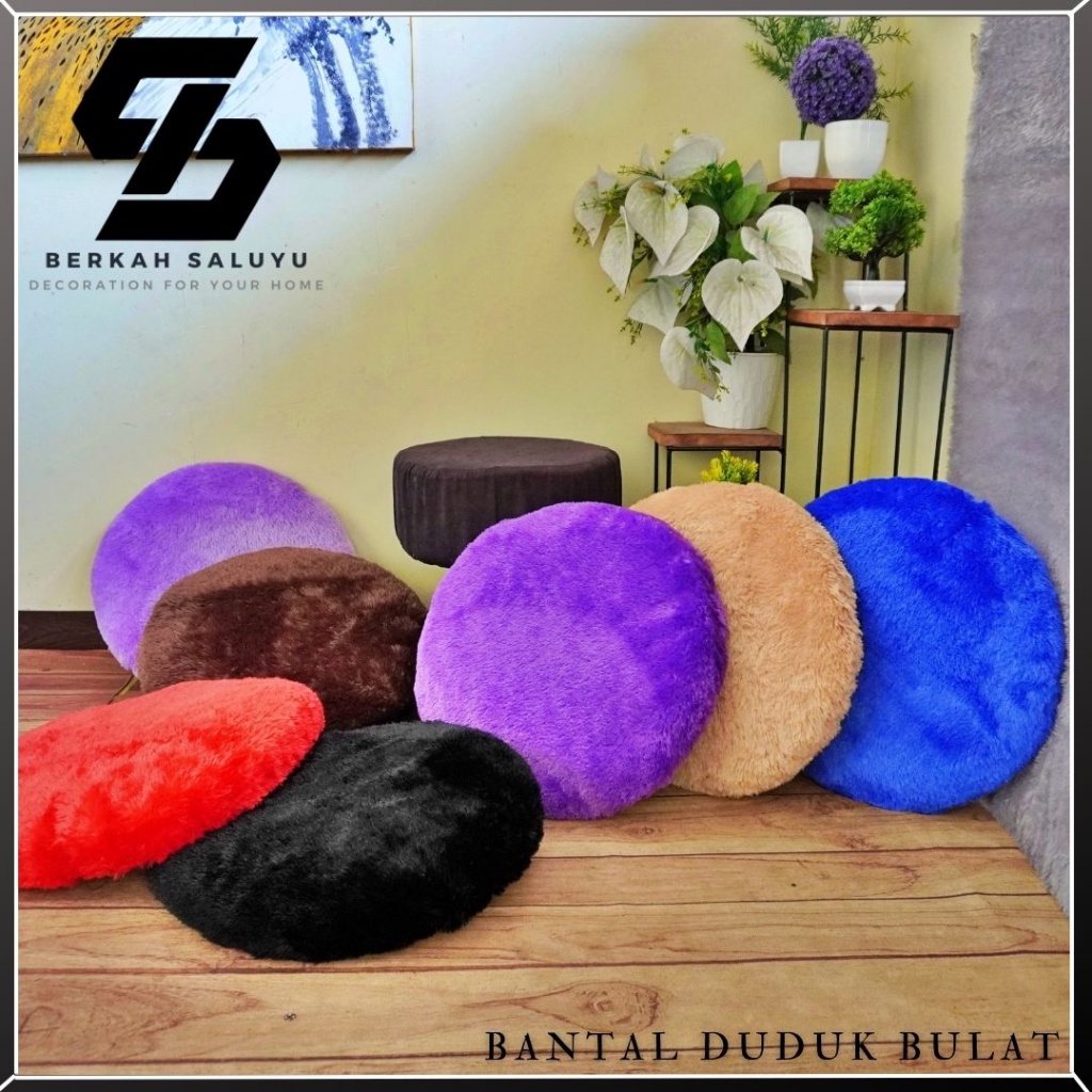 Jual Bantal Duduk Bulu Rasfur Empuk & Tebal Bulat 40x40cm Alas Lantai ...