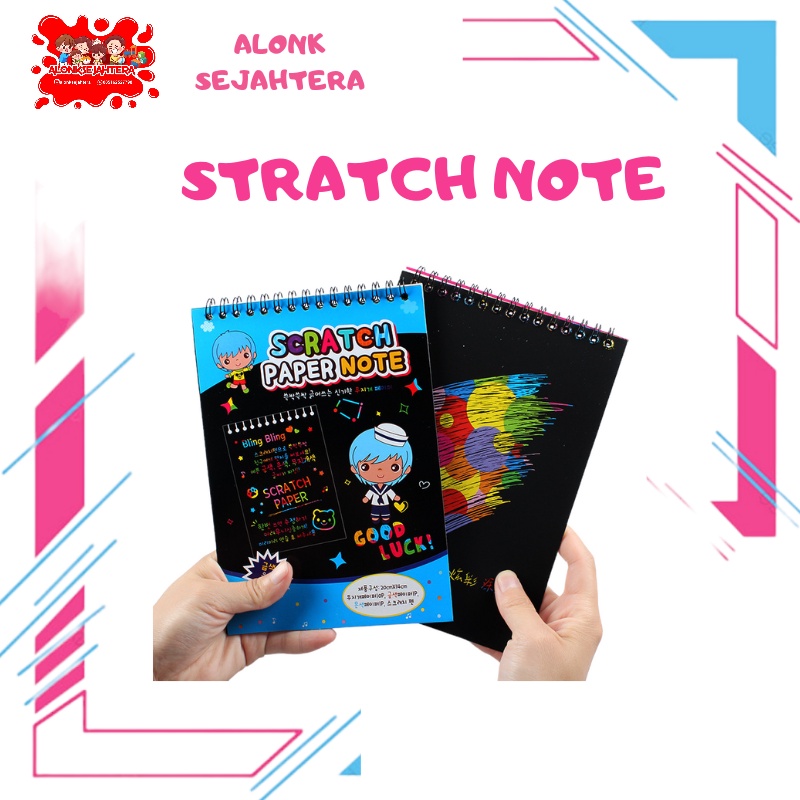 Jual [ALONK.S] Magic Color Rainbow Scratch Paper Note book 14X20cm ...