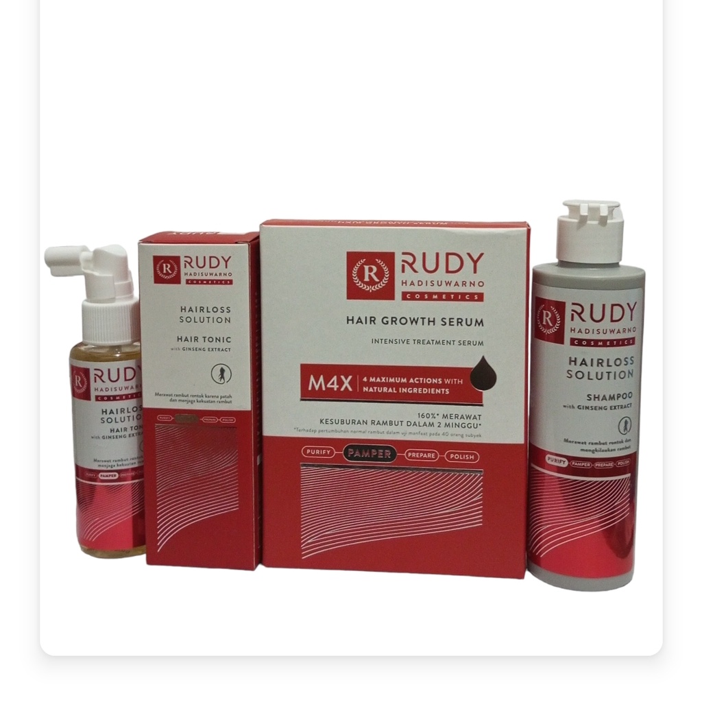 Jual Paket Rudy Hadisuwarno 3 in 1 ( Hair Tonik Rudi 100 ml + Shampo ...