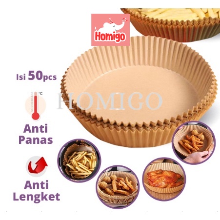 Jual Homigo Isi 50 Kertas Alas Air Fryer Baking Paper 50 pcs Anti ...