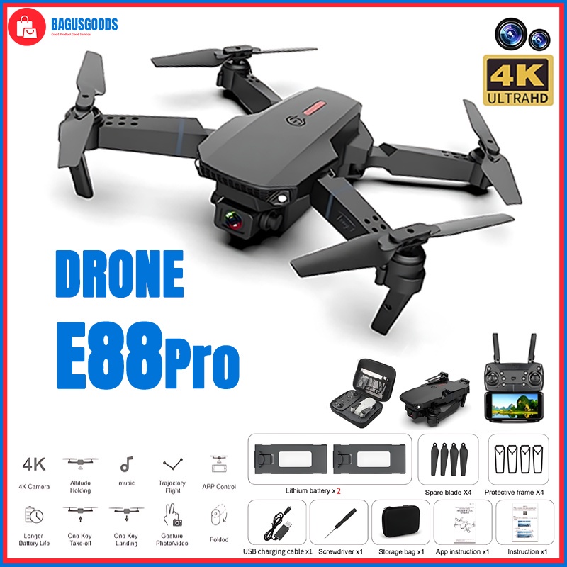 Jual Smart Drone E88 Pro 4k HD Dual Camera Shoot Original Indoor ...