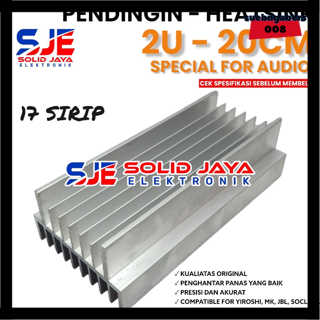 Jual Pendingin Heatsink 2U 20 Cm Model 17 Sirip Yiroshi Socl Jbl Socl