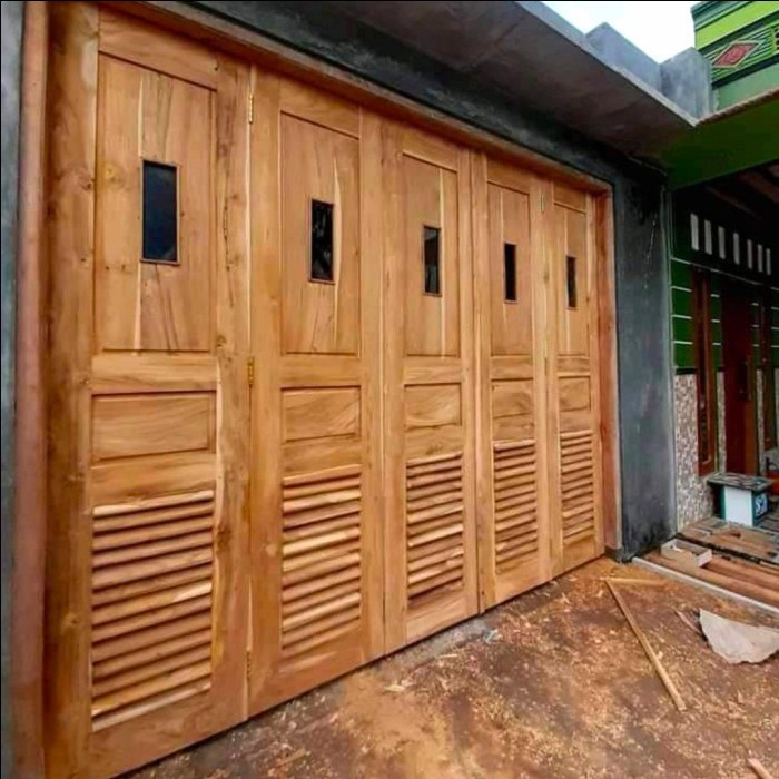 Jual Daun Pintu Garasi Minimalis Modern/Pintu Garasi Kaca Krepyak