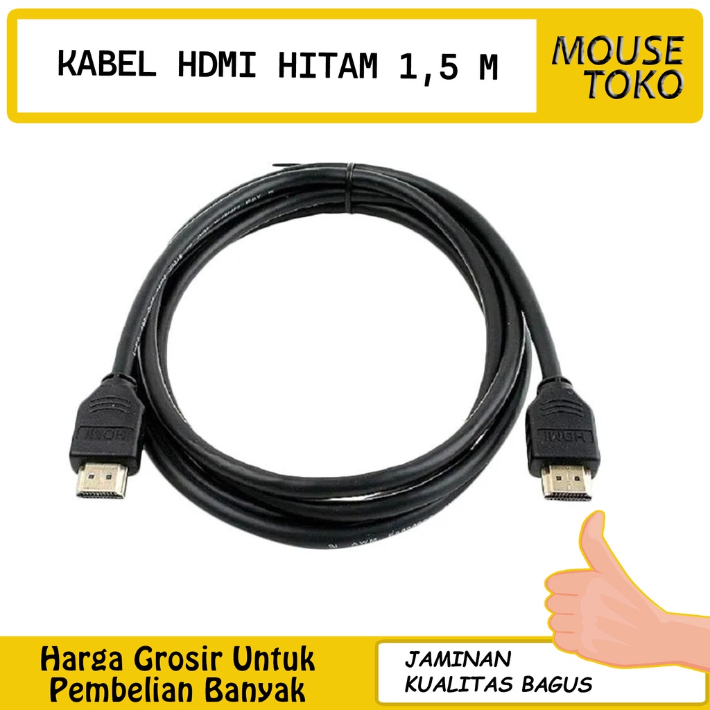 Jual [MOUSE_TOKO] kabel HDMI hitam 1.5m | Shopee Indonesia