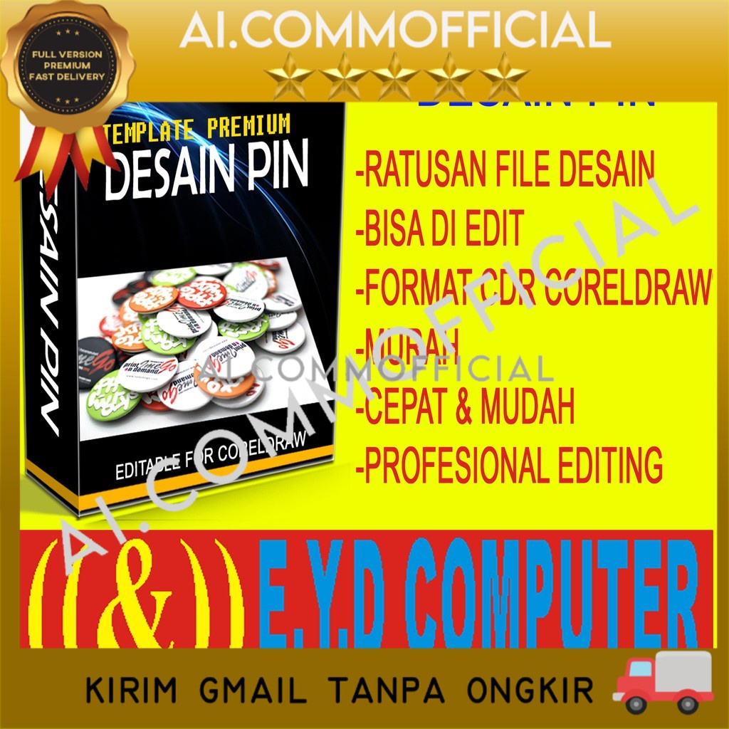 Jual DESAIN PIN FORMAT CDR CORELDRAW KARAKTER TEMPLATE EDIT DESIGN ...