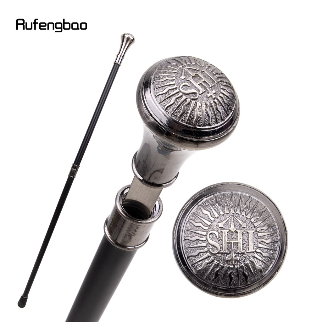 Freemasonry Walking Cane - Silver Totem Relief Design, 93cm Gentleman's Walking Stick, Collector's Piece