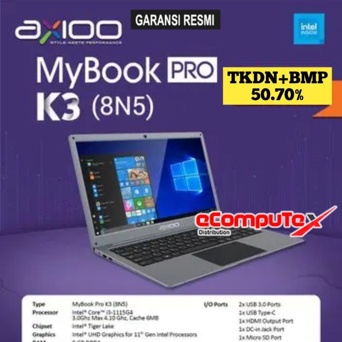 Jual Laptop Axioo Mybook Pro K N I Gb Gb Fhd Ips Tkdn