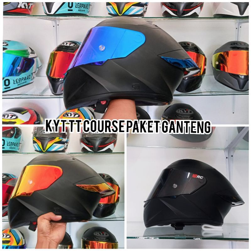 Jual HELM KYT TT COURSE HITAM DOFF/ KYT TTC PAKET GANTENG/HELM KYT TT