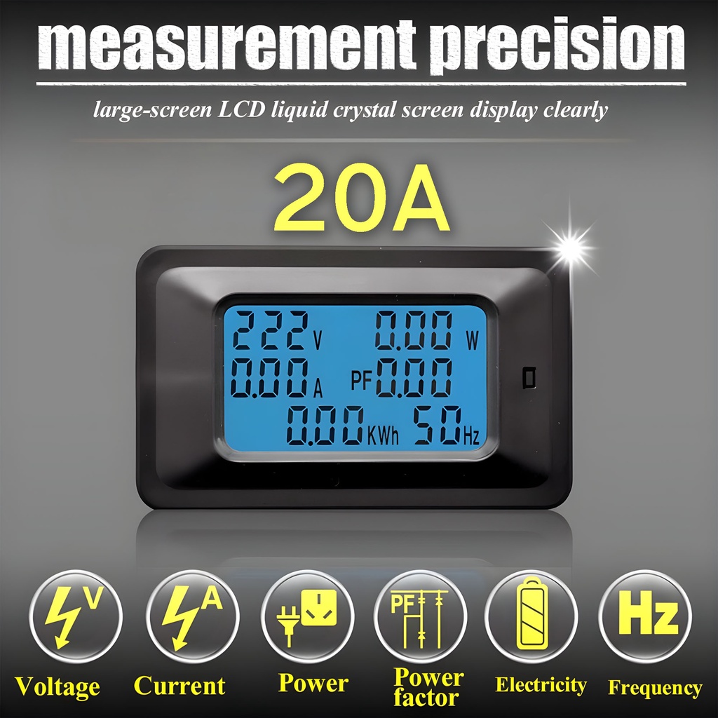 Jual Watt KWH Meter Power Monitor Daya Digital 20A Multifungsi