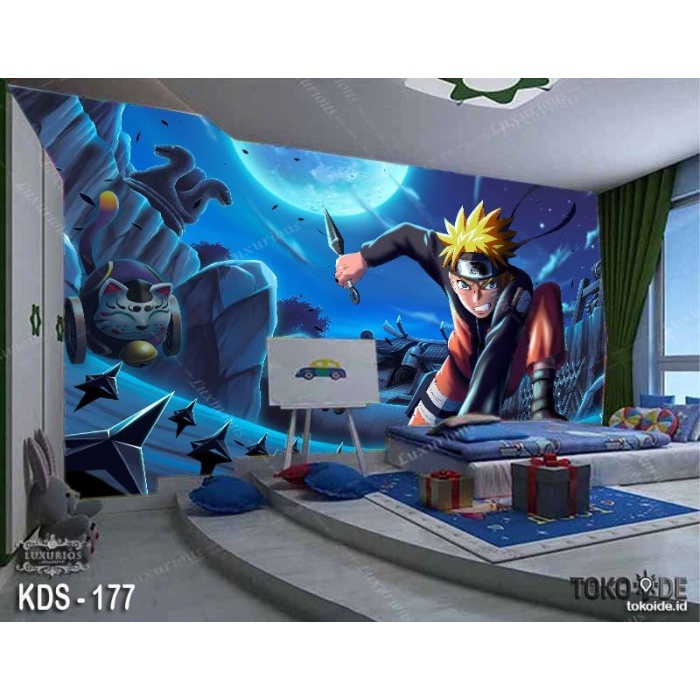 Jual MURAH- Wallpaper Dinding 3D Custom Anime One Piece Naruto