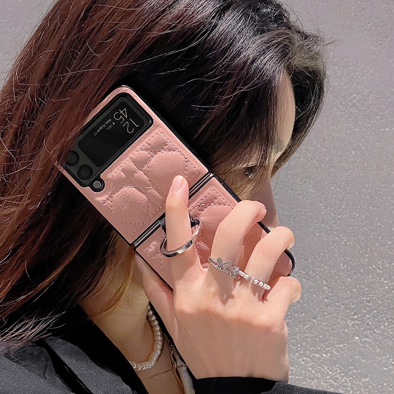 Jual Case Samsung Z Flip 6 5 3 4 Casing Ponsel Kulit Lipat Warna Solid ...