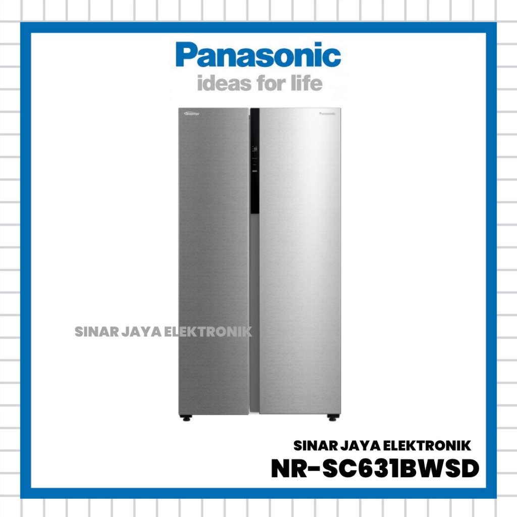 Jual LEMARI ES PANASONIC SIDE BY SIDE NRSC631BWSD / KULKAS PANASONIC