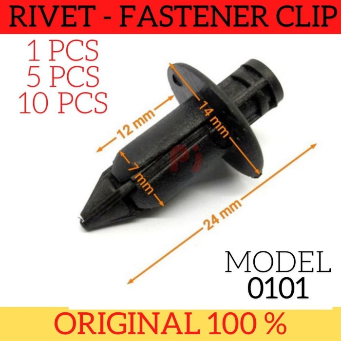Jual Baut Rivet 0101 Klip Mobil Motor Car Push Fasteners Clip 14 x 7mm ...