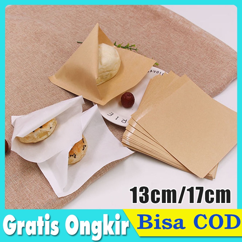 Jual 100pcs 17x17cm Kertas Donut Laminasi Food Grade Kertas Roti Kue ...