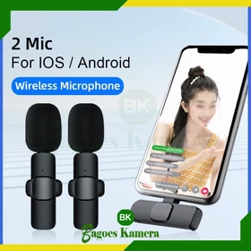 Mikrofon Wireless Lavalier Microphone USB Type C 2.4GHz 2 In 1 2in1 Mikrofon Nirkabel Lavalier