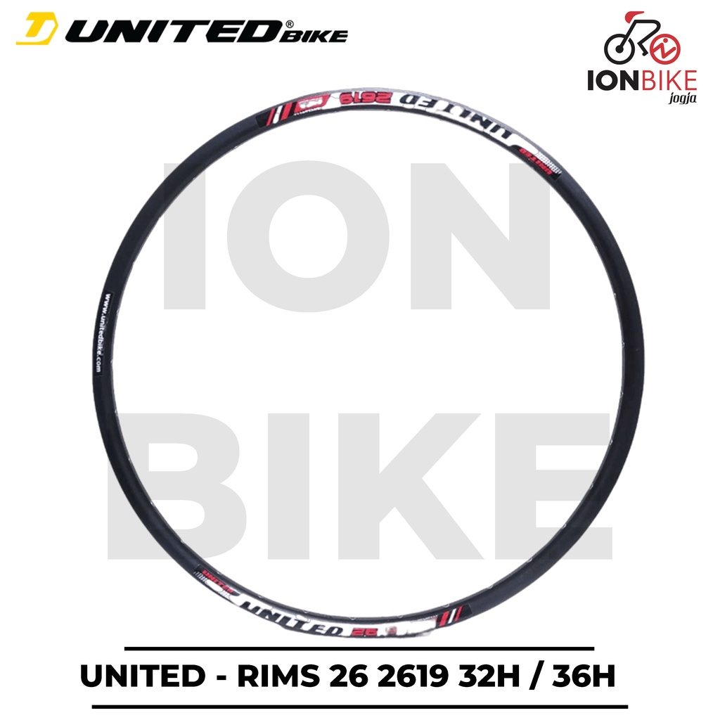 Jual Velg Rim Rims United 2619 26 Inch 32H 36H 32 36 Hole Sepeda MTB