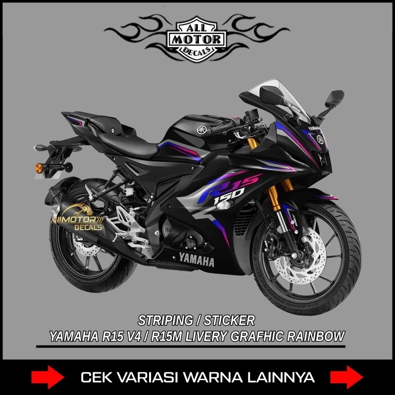 Jual Striping Yamaha R15 V4/R15M Livery Grafhic Rainbow / Striping ...