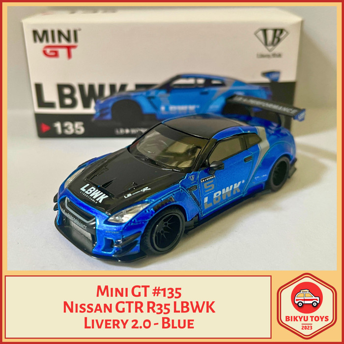 Jual Mini GT 135 LBWK Livery 2.0 Blue Nissan GTR R35 LB WORKS Liberty ...