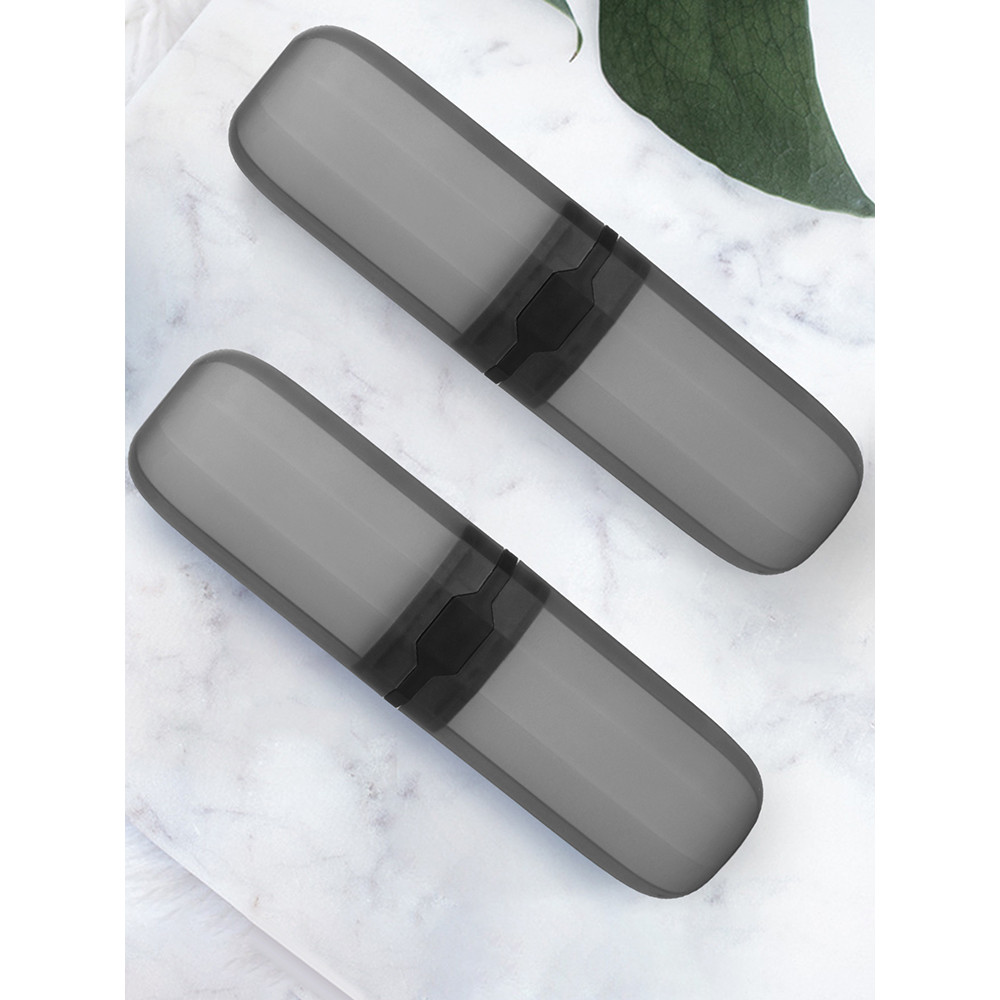 Jual Tooth Box Semi Transparent Black Portable Simple Plain Travel Wash ...