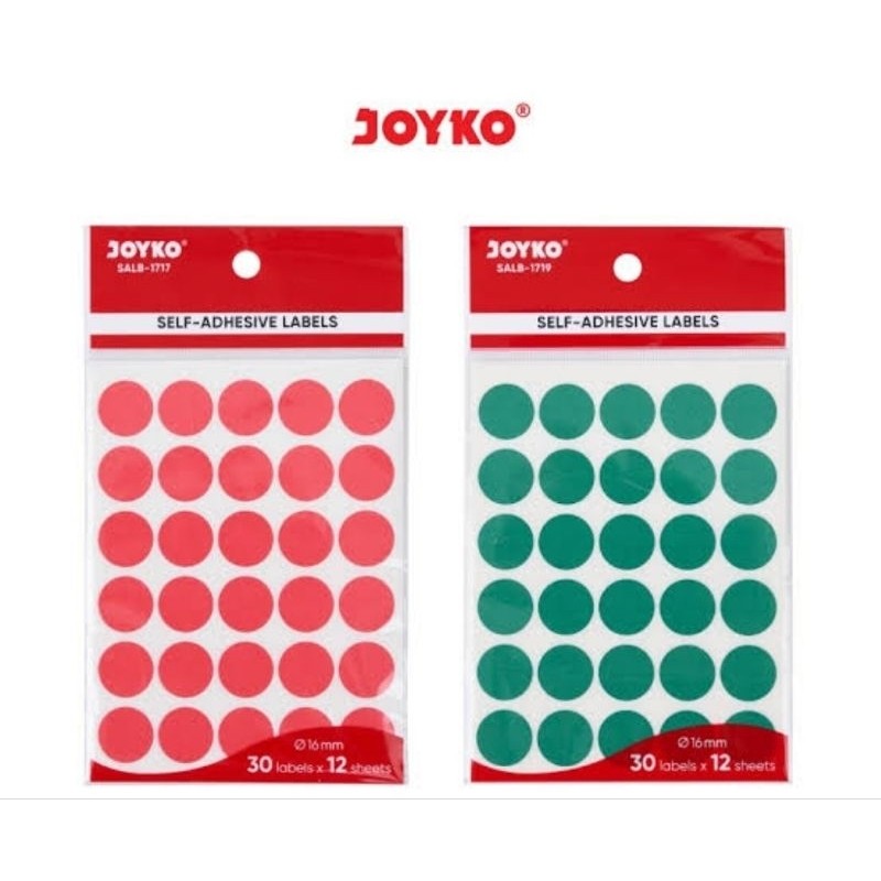 Jual (12bks/1 lsn) label bulat joyko uk 16 mm | Shopee Indonesia