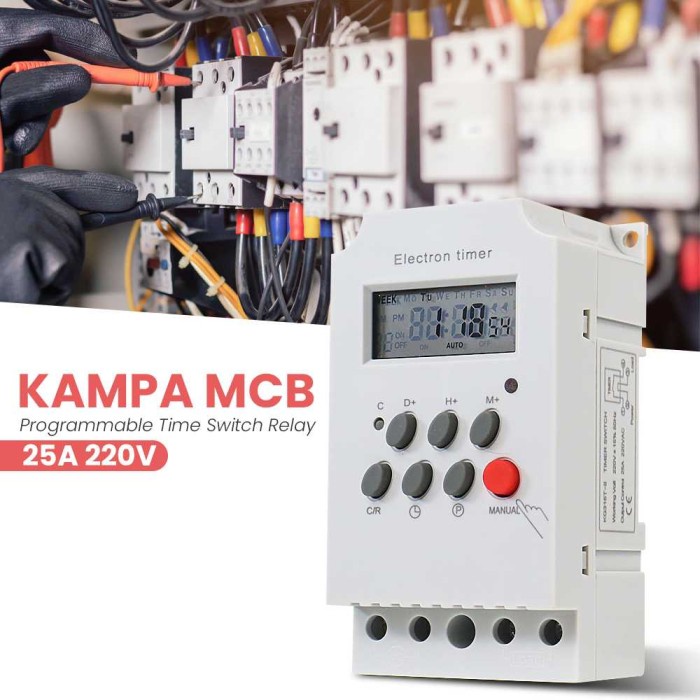 Jual MCB timer Otomatis Switch Relay 220V 25A OM27 | Shopee Indonesia