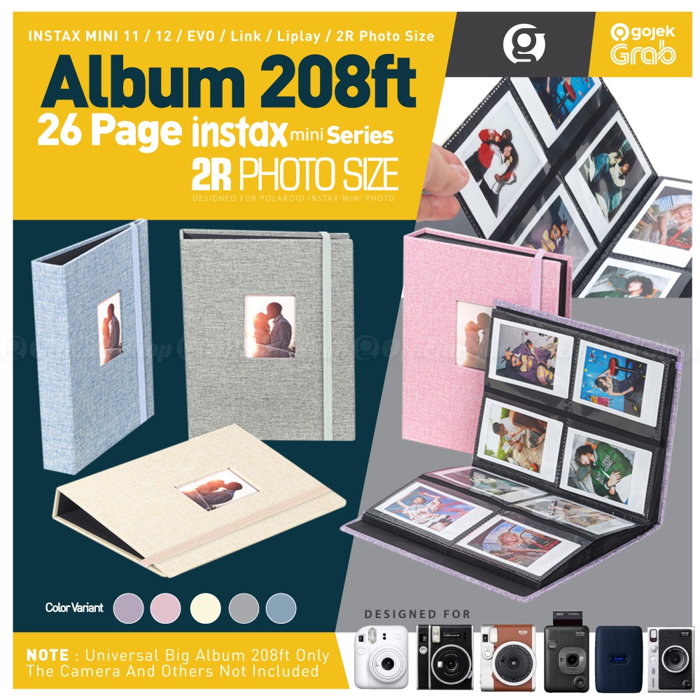 Mini Album Fotografico Per Pellicole Instax Mini - 52 Tasche, Blu, Compatibile Con Fujifilm E Polaroid - Foto 2