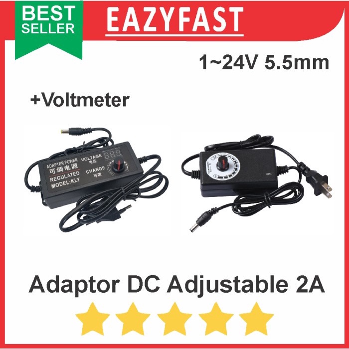 Jual Adaptor DC Adjustable 2A 5.5mm 2 A Ampere PSU Power Supply Trafo ...