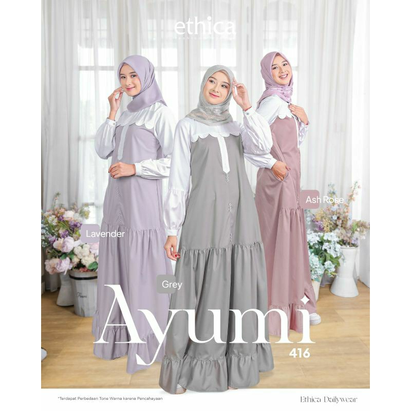 Jual Baju Muslim Ethica Ayumi 416 Ash Rose Ayumi 416 Grey Ayumi 416