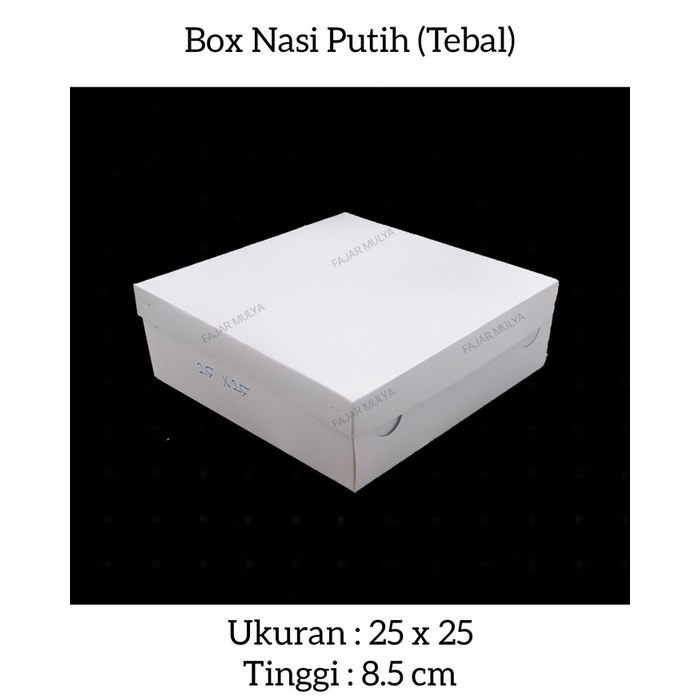 Jual Dus Nasi / Box Nasi Putih / Kotak Nasi / Ukuran 25x25 (Tebal) @25 ...