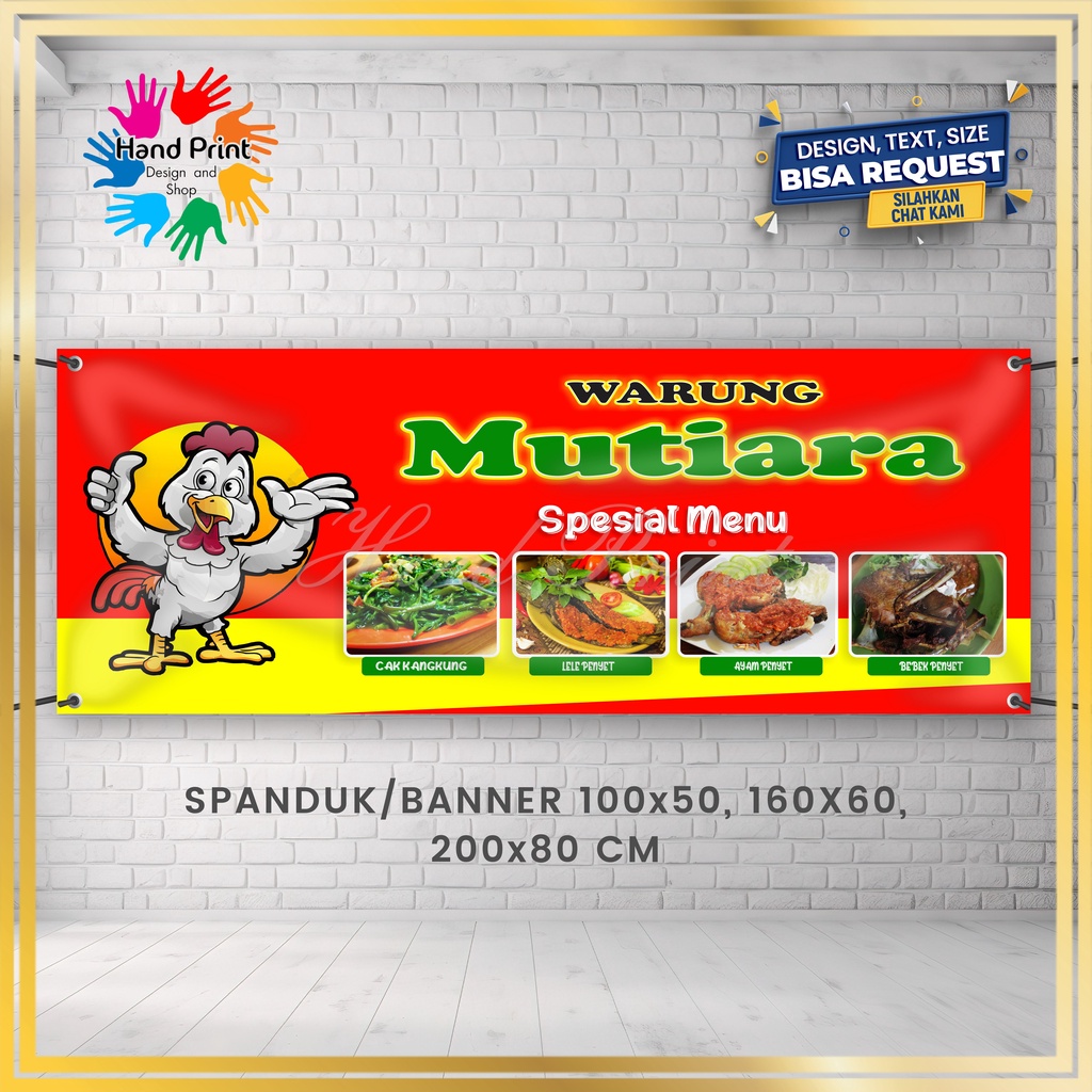 Jual Cetak Spanduk Banner Mmt Warung Makan Nasi Padang Ayam Geprek