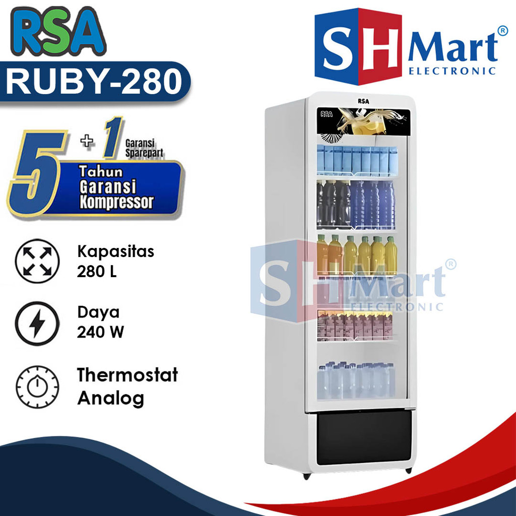 Jual SHOWCASE RSA 280 LITER RUBY280 / RUBY 280 KULKAS PENDINGIN MINUMAN ...