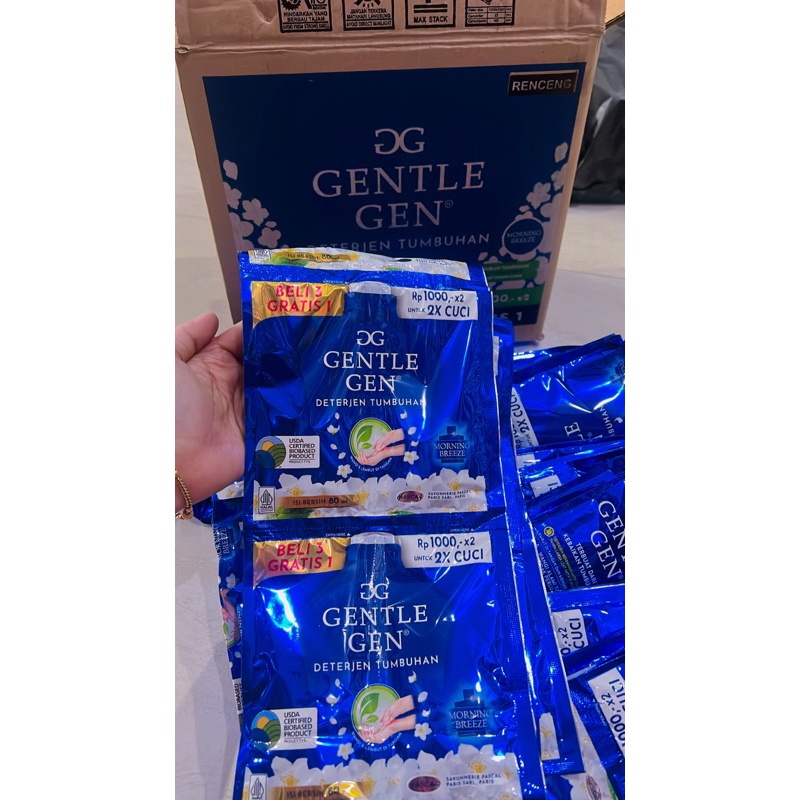 Jual (RENCENG 16 Sachet) Gentle Gen Detergen cair 80 ml Varian Rondom ...