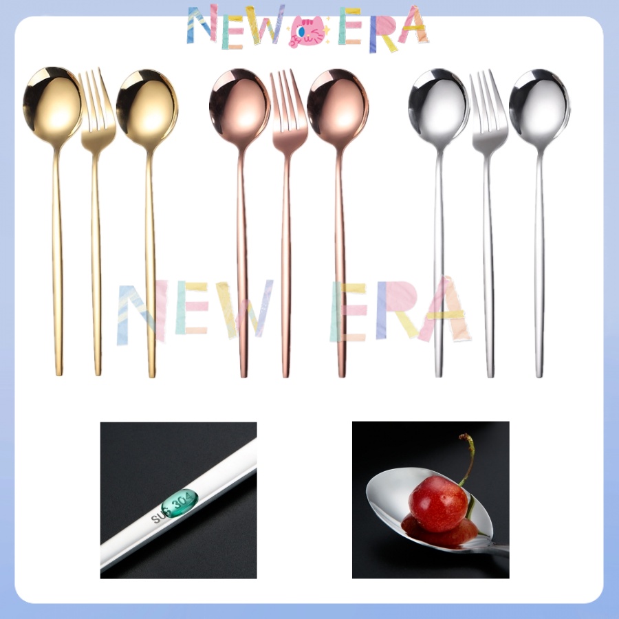 Jual Newera Sendok Garpu Korea Stainless Korean Spoon Fork Stainless