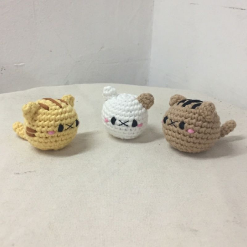 Jual Gantungan kunci rajut amigurumi karakter kucing lucu ganci keychan ...