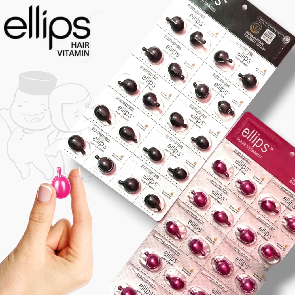 Jual ( 10jar/20jar ) ELLIPS Hair Vitamin / Ellip Perawatan Rambut 1ml ...