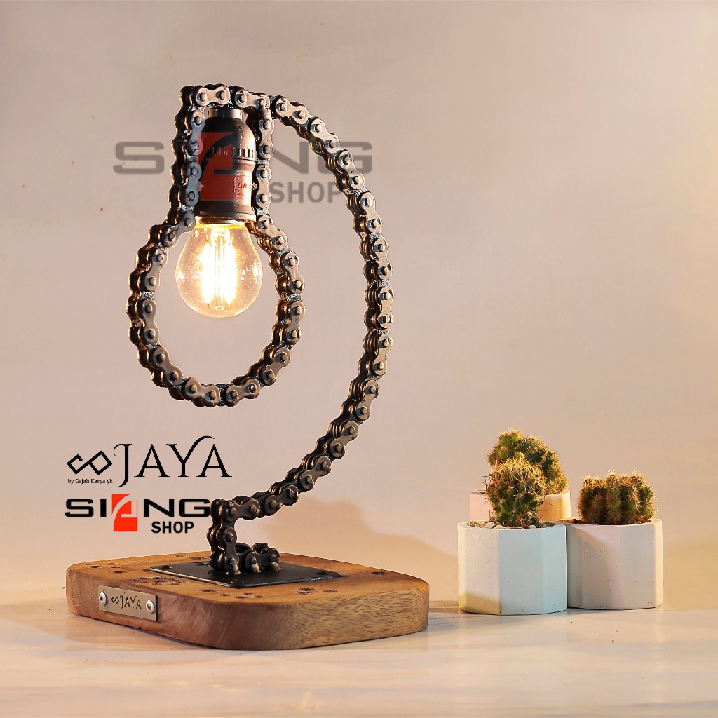 Jual Lampu Meja Tidur Retro Industrial Unik Rantai Motor | Shopee Indonesia