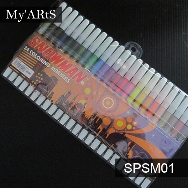 Jual Snowman Spidol Set 24 Warna Coloring Colouring Markers Myarts ...