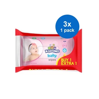 Kodomo Baby Wipes Rice Milk Pink 50 Sheets Buy 1 Extra 1 (3 pack)