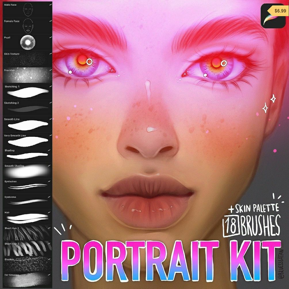 Jual Procreate Brush Portrait Kit Brushes & Skin Palette for