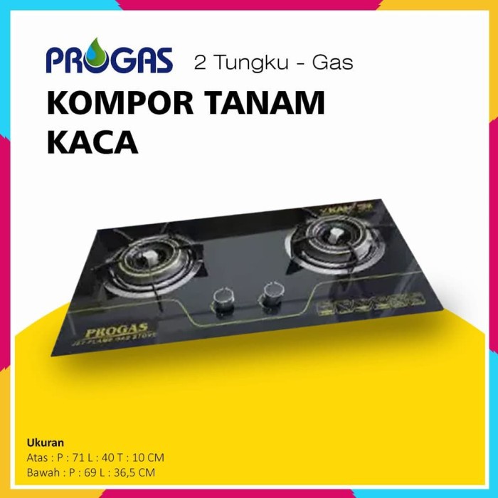 Jual Kompor Gas Tanam PROGAS Kaca 2 Tungku - Tempered Glass | Shopee ...