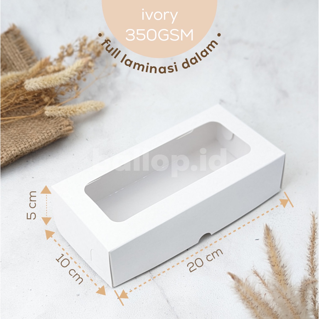 Jual IVORY 20 10 5 CM Laminasi Jendela Kotak Box Brownies Cookies Roti ...