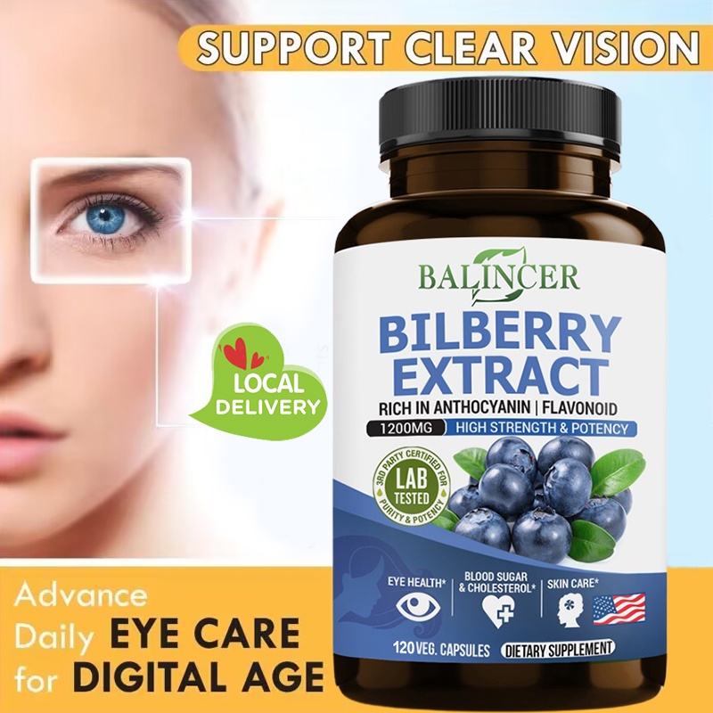 Jual Bilberry Extract 1200 Mg Anthocyanins, Antioxidant Vitamins