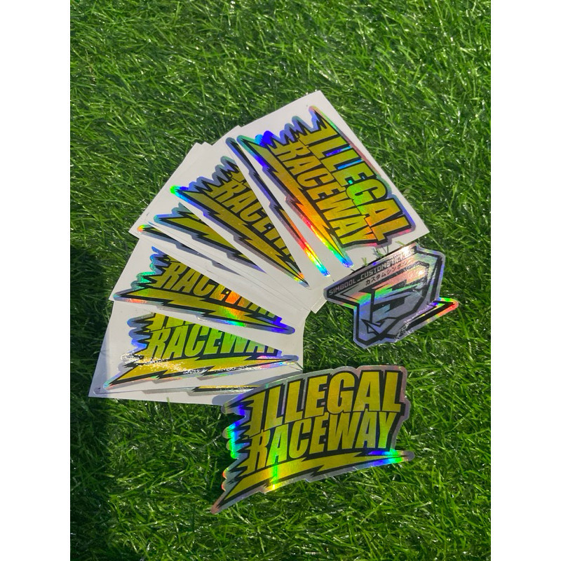 Jual illegal raceway sticker hologram raceway printing cutting bahan ...
