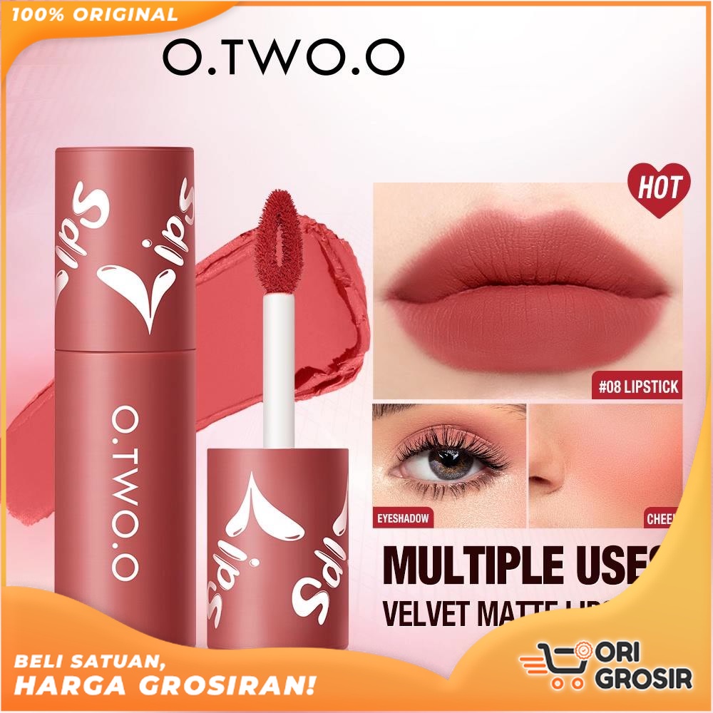 Jual ORI Grosir O.TWO.O Velvet Matte Liptint Lip & Cheek Mud Dual-use