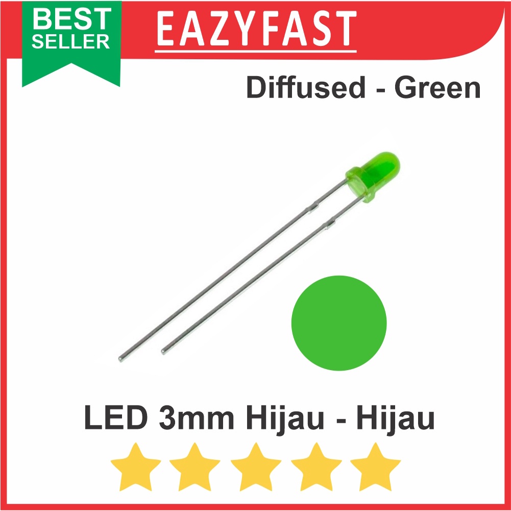 Jual LED 3mm Diffused Hijau Green 3v 5v Arduino | Shopee Indonesia