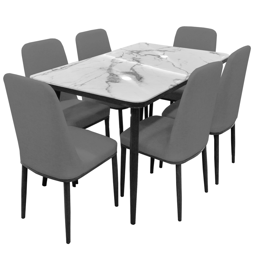 Jual Meja Makan Set Marmer Minimalis Dining Table 6 Kursi Shopee