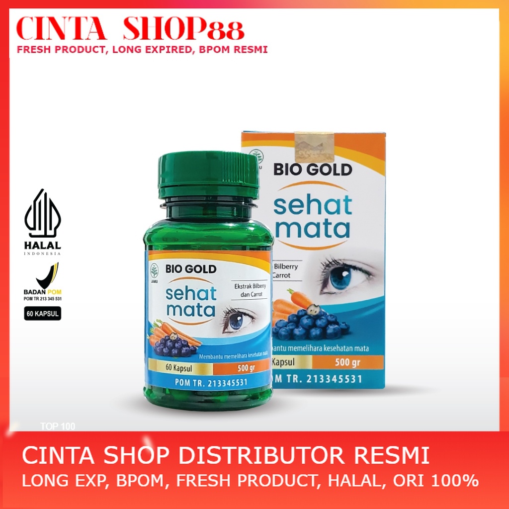 Jual Kapsul Sehat Mata Bio Gold Ekstrak Blueberry Dan Wortel Shopee